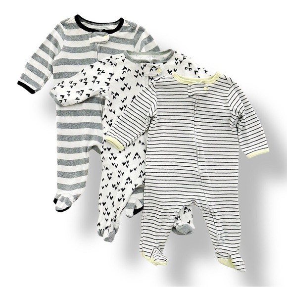 Cat & Jack | Bundle of Patterned Footie Sleepers (0-3 mos) - Picture 1 of 6